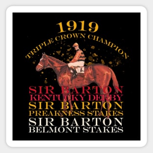 1919 Triple Crown Champion Sir Barton horse racing design Sticker